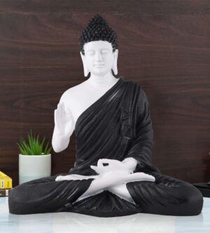 black white buddha decor statue minimalist design