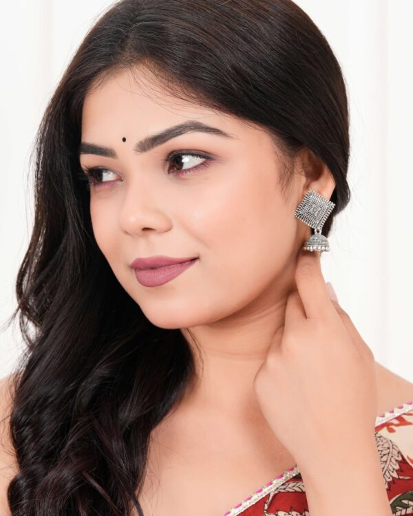 Silver Jhumka Earrings