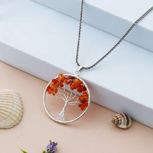 Carnelian Pendant Healing Crystal Stone – 7 Stunning Handcrafted Crystals for Confidence & Vitality