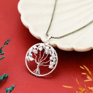 Clear Quartz Tree of Life Pendant Necklace – Healing Crystal Jewelry