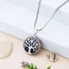 blue lapis tree of life pendant with silver symbolic design