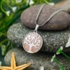 rose quartz tree of life pendant natural mineral jewellery