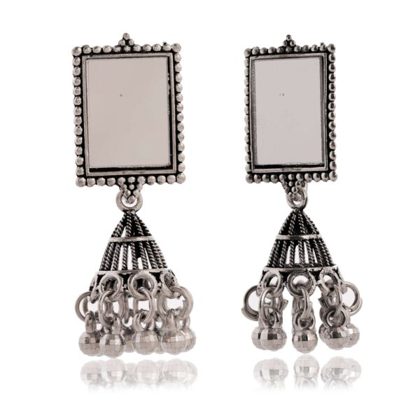 Sigma HandiCraft OXidised Jhumka Set-ER46 | Women Traditional Silver AZ838 | German Silver Chand Baliyan & Jhumkas Earrings for Women | Birthday & Anniversary Gift -AZ838-OX-ER46 - Image 3