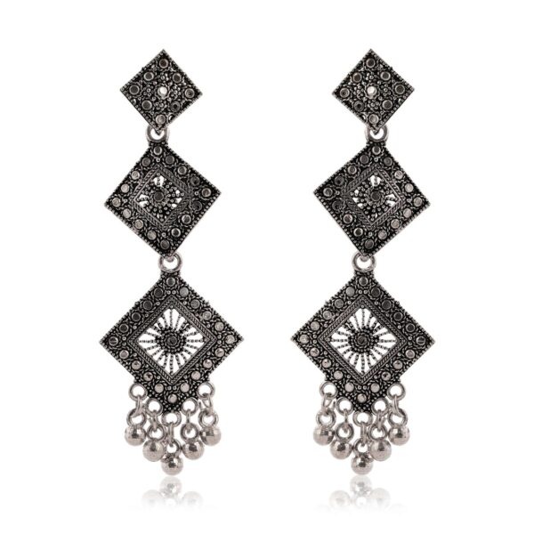 Sigma HandiCraft OXidised Jhumka Set-ER47 | German Silver Chand Baliyan & Jhumkas Earrings for Women | Birthday & Anniversary Gift -AZ838-OX-ER47 - Image 4