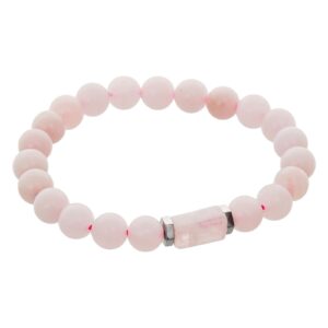 rose quartz tumbler bead bracelet pink gemstone