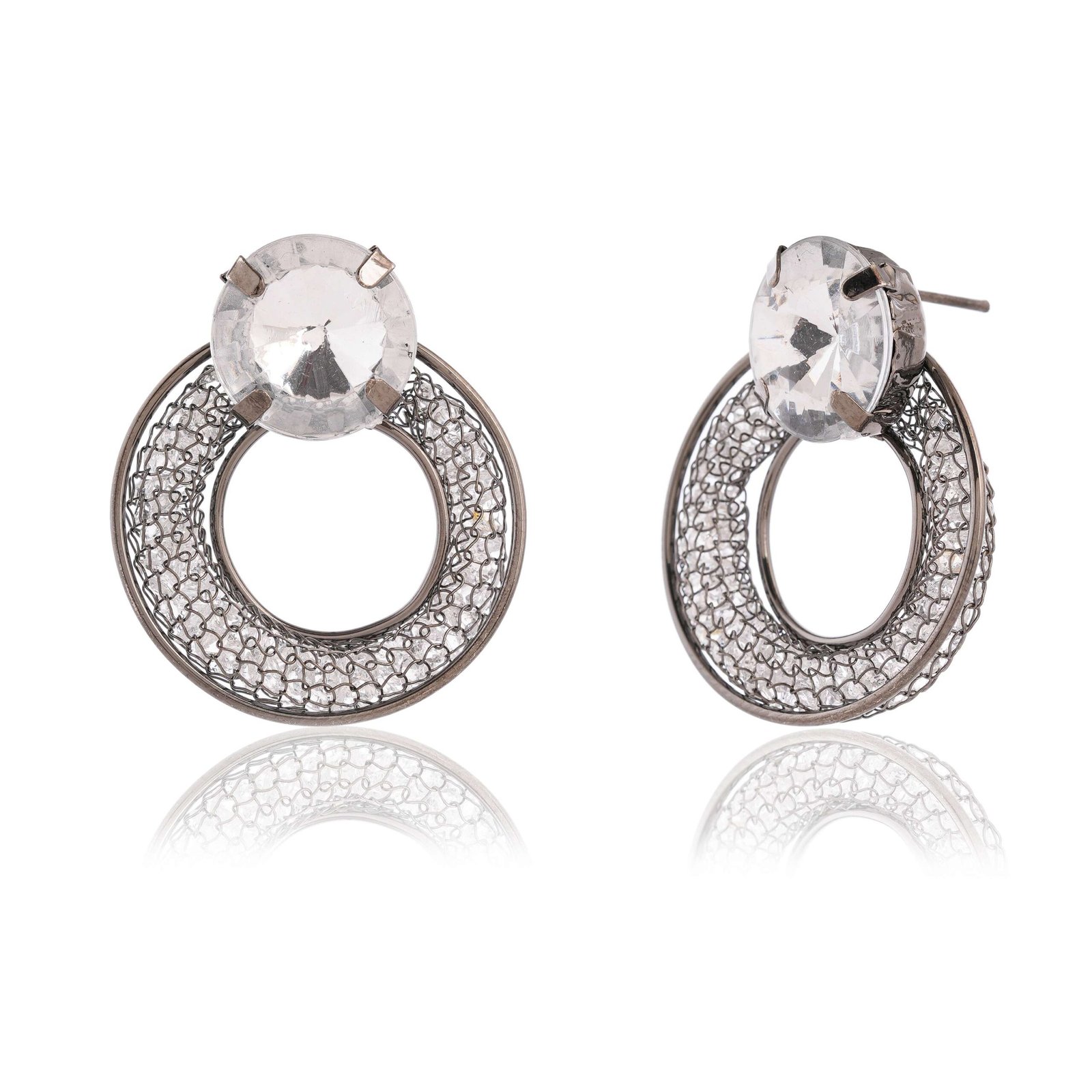 Sigma HandiCraft Oxidised Jewellery ER41 Women's Indo Western Round Shaped Party Wear Ethnic Stud Earrings for Women Handcrafted Art for Home Decor – Sigma HandiCraft