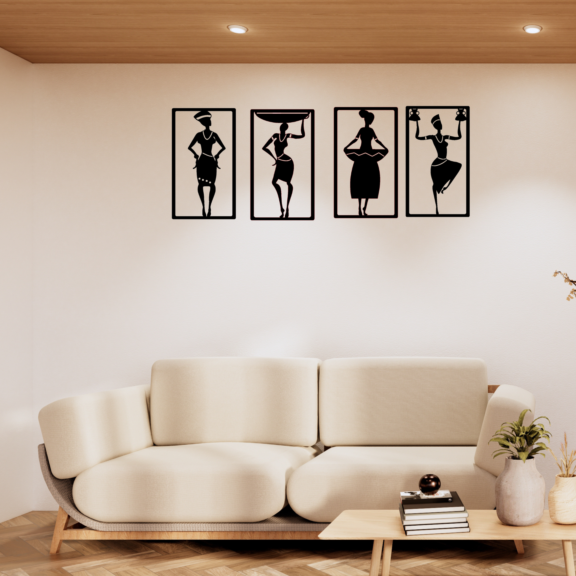 Elegant African Tribal Women MDF Wall Art for Modern Homes african tribal women MDF wall art laser cut silhouette decor – Sigma HandiCraft