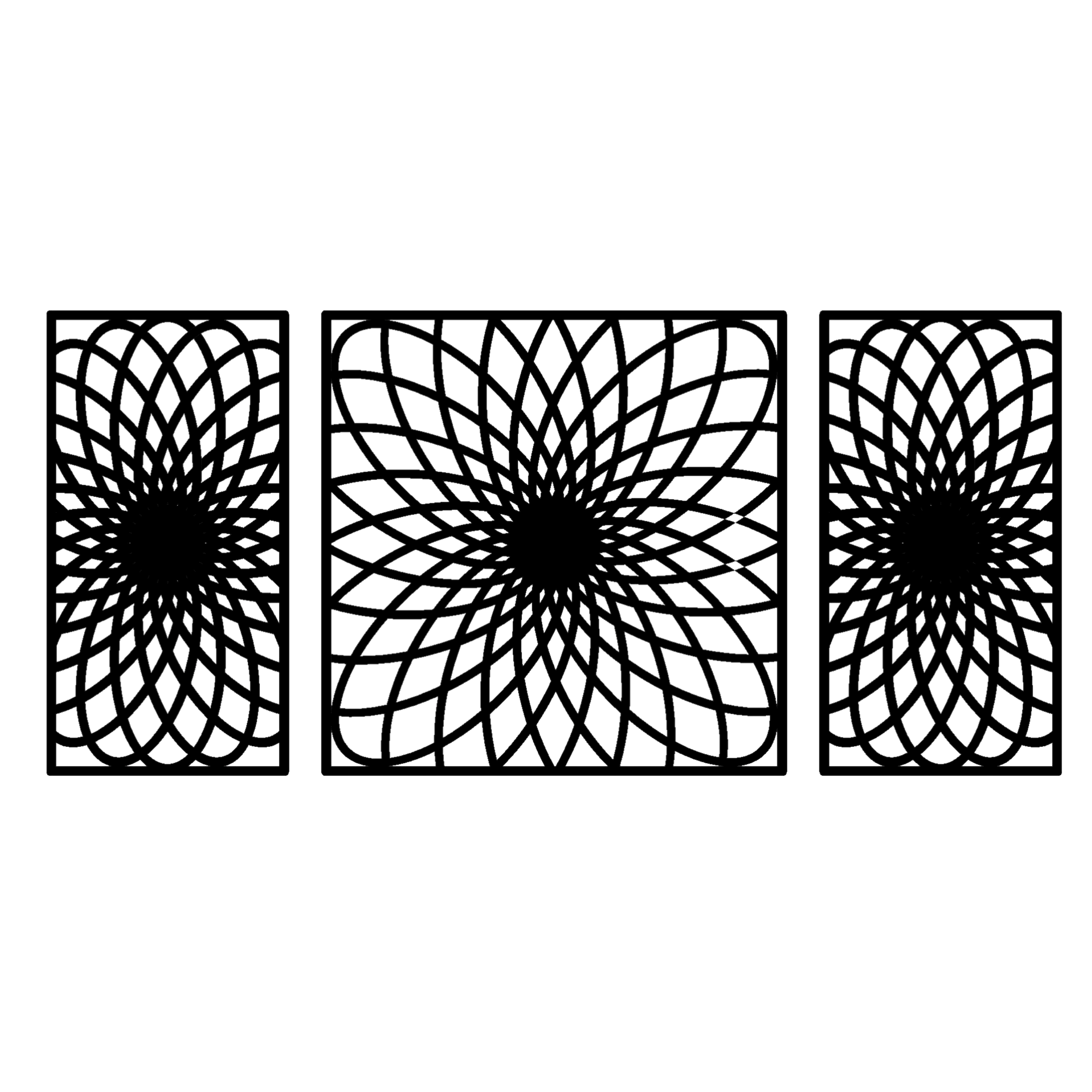 Geometric Triptych Wall Art – 3 Piece Modern Spirograph Set Handcrafted Decor for Home Decor – Sigma HandiCraft