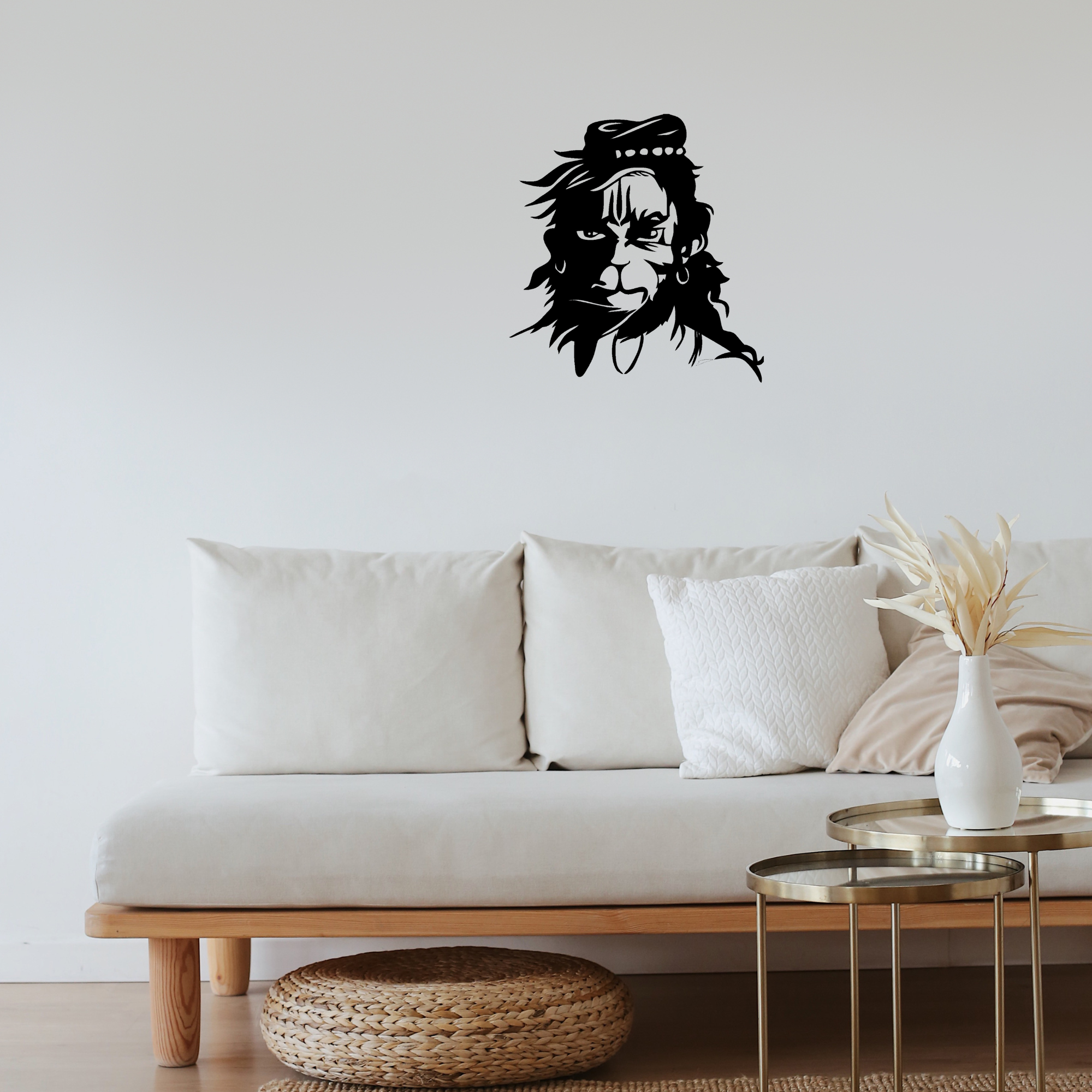 Powerful Hanuman Minimalist MDF Wall Art for Modern Home Decor hanuman minimalist mdf wall art modern spiritual home decor – Sigma HandiCraft