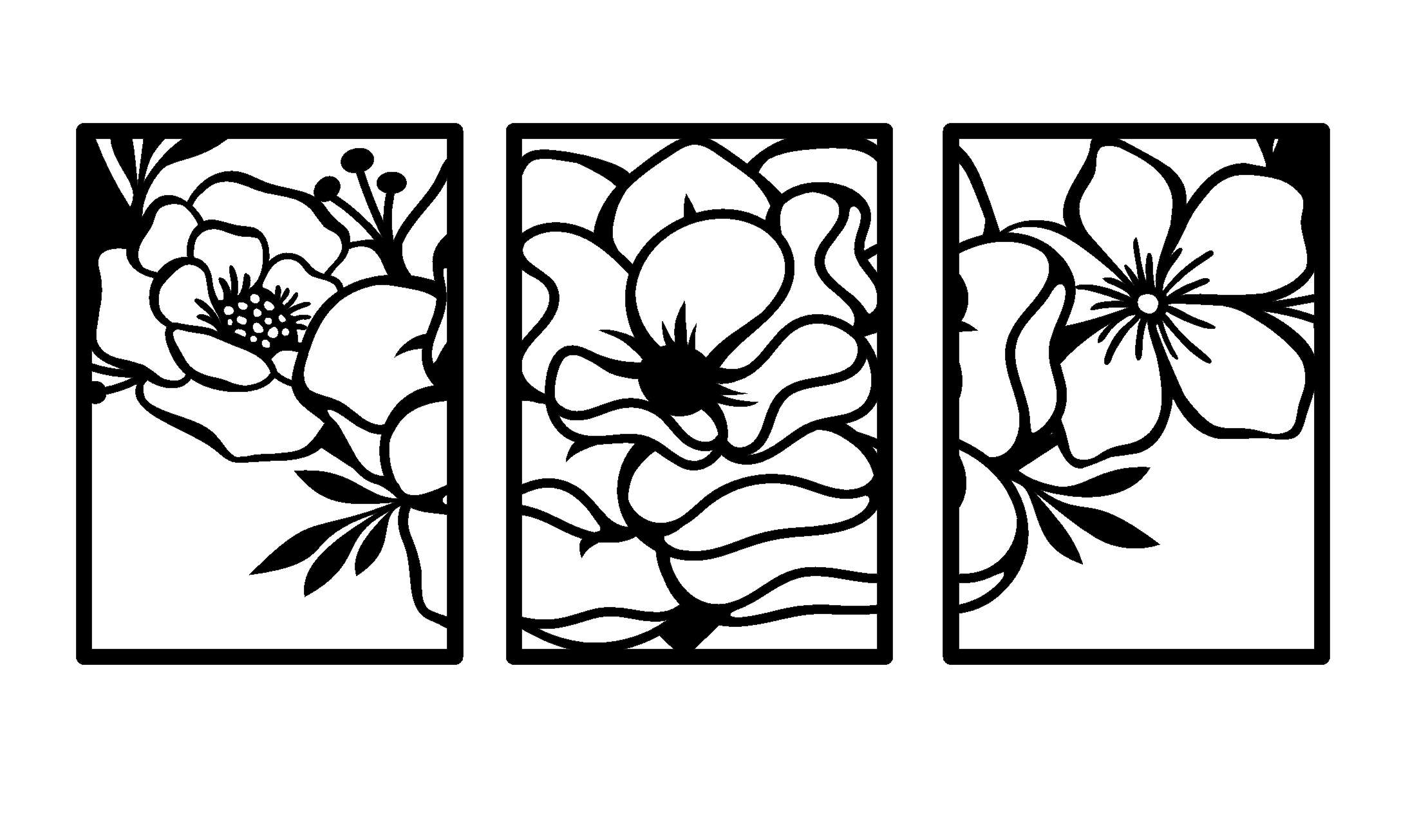 Elegant Floral MDF Wall Art Set for Modern Home Decor Handcrafted Decor for Home Decor – Sigma HandiCraft