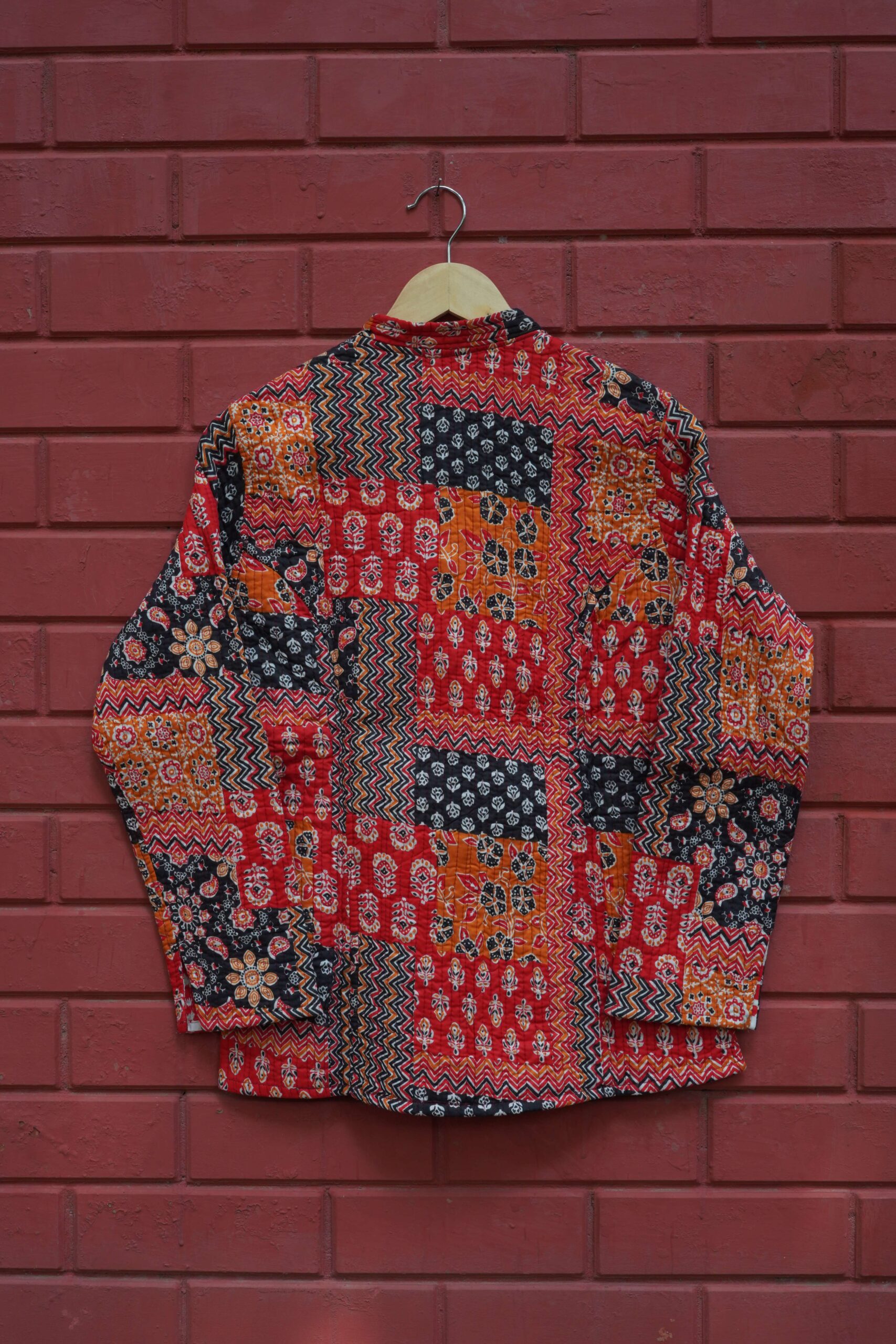 Womens Red Velvet Embroidered Jacket with Floral Design Handcrafted Art for Home Decor – Sigma HandiCraft