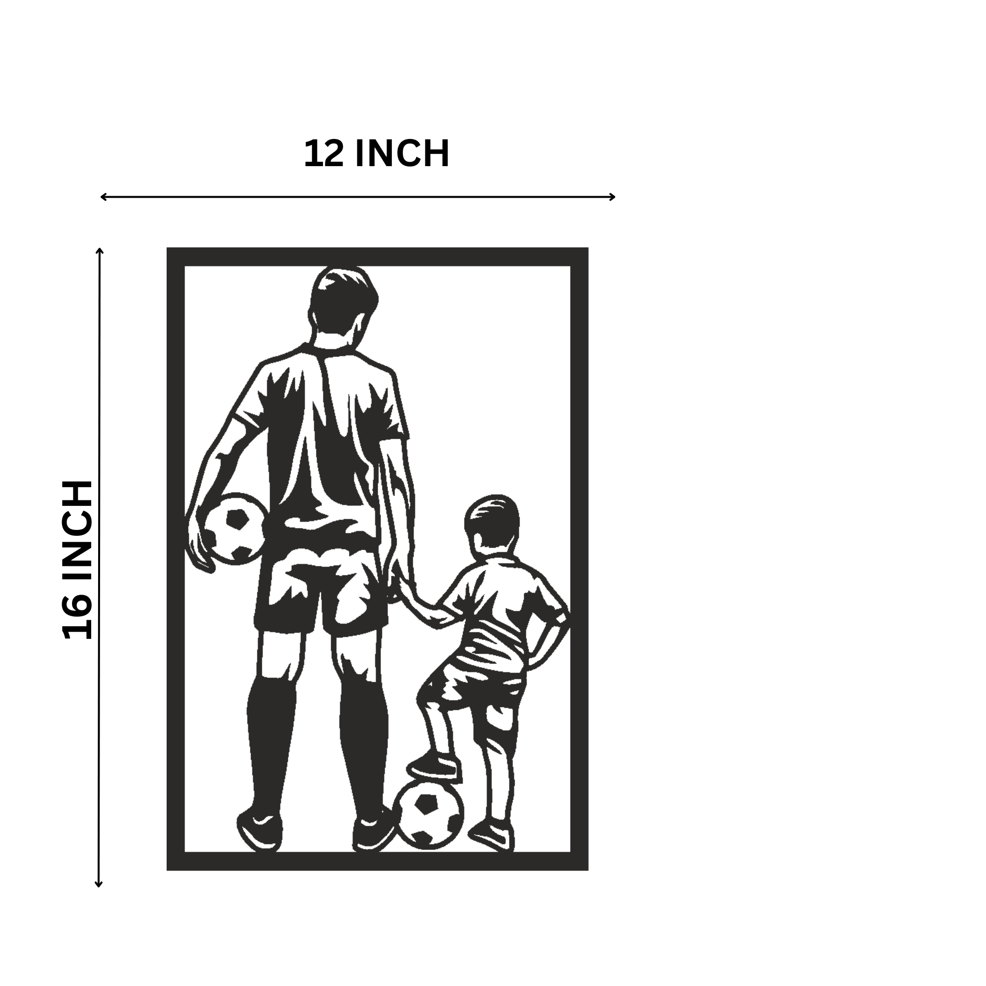 Father and Son MDF Wall Art - Handcrafted Football Silhouette Decor Handcrafted Decor for Home Decor – Sigma HandiCraft