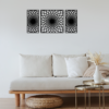 Geometric Triptych Wall Art - Black 3 Piece Wall Decor Set by Sigma Handicraft