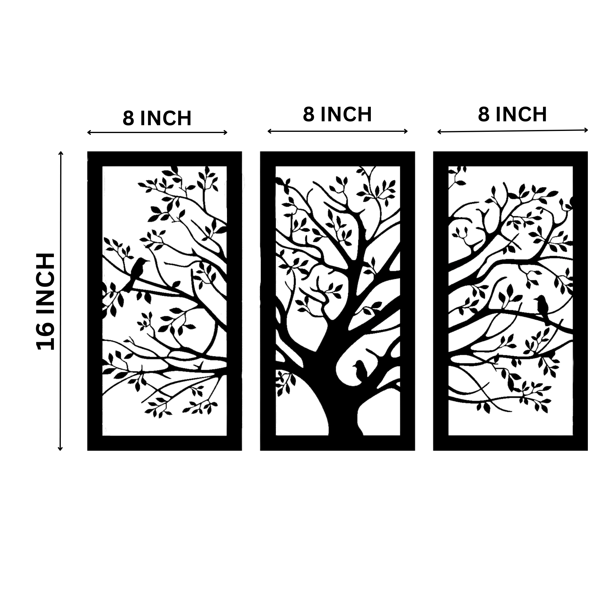 Tree of Life Wall Art Set – 3 Piece Bird & Branch Decor Handcrafted Decor for Home Decor – Sigma HandiCraft