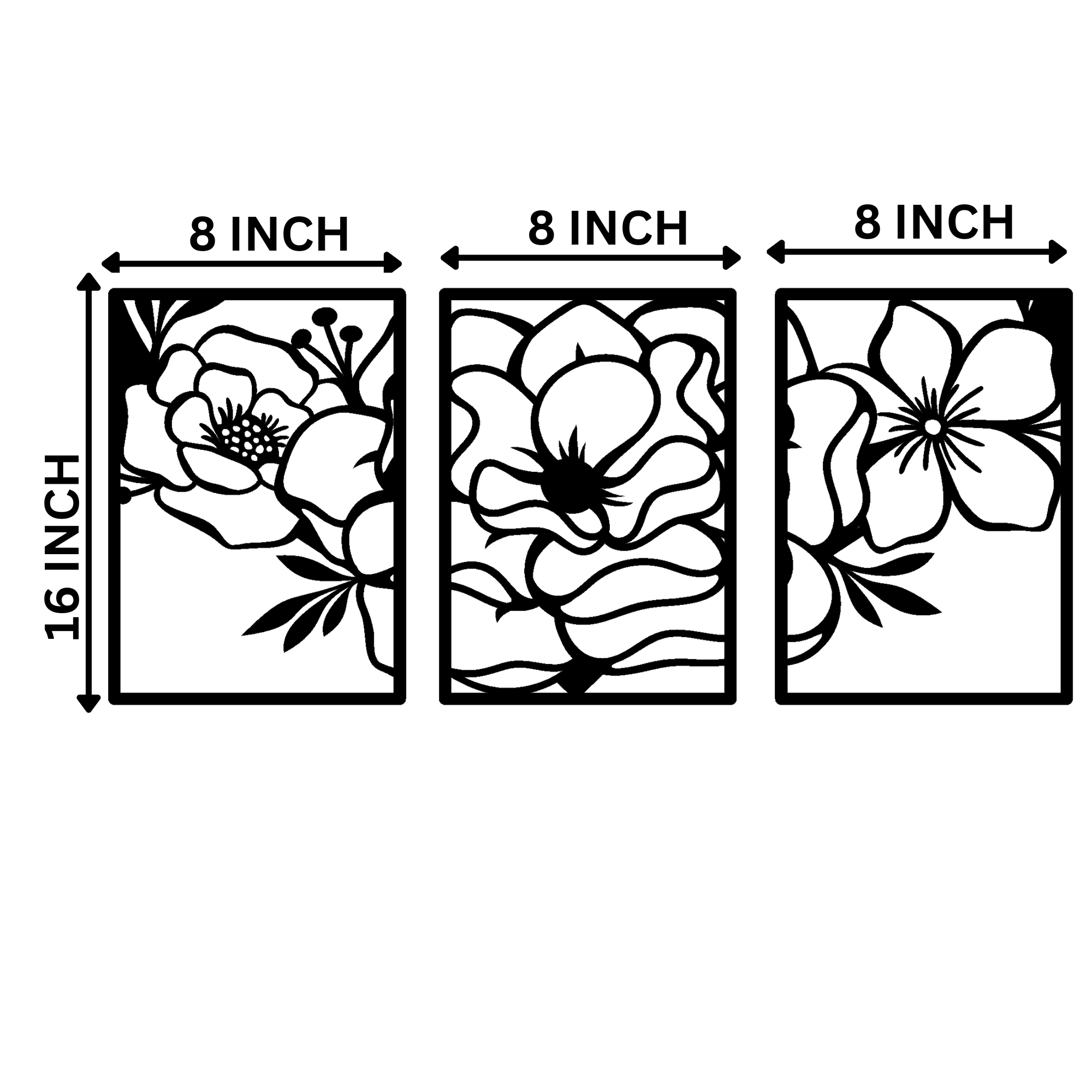Elegant Floral MDF Wall Art Set for Modern Home Decor Handcrafted Decor for Home Decor – Sigma HandiCraft