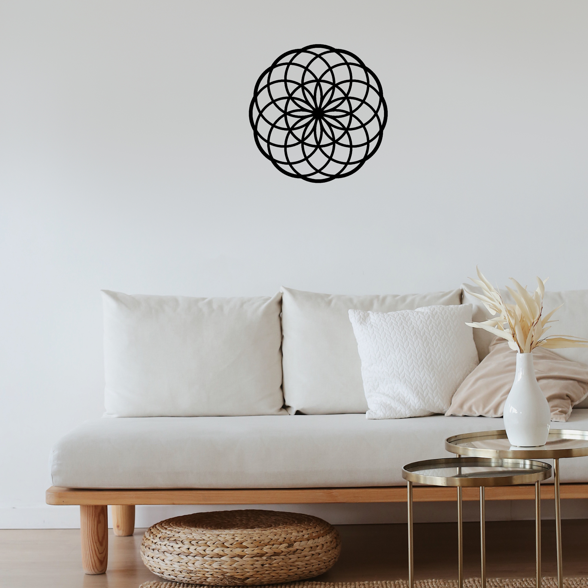Geometric Circle Wall Art – 3D Overlapping Round Decor Geometric Circle Wall Art - Black Overlapping Round Wall Decor by Sigma Handicraft