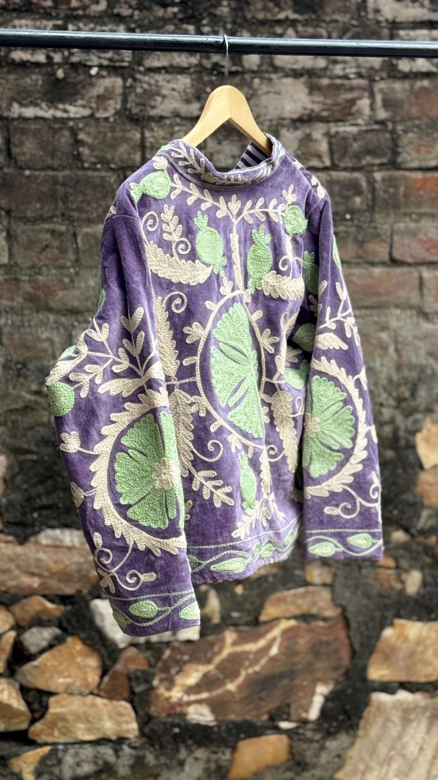 Womens Purple Velvet Embroidered Jacket with Floral Design Handcrafted Art for Home Decor – Sigma HandiCraft