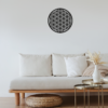 Flower of Life Wall Art - Black Sacred Geometry Round Wall Decor by Sigma Handicraft