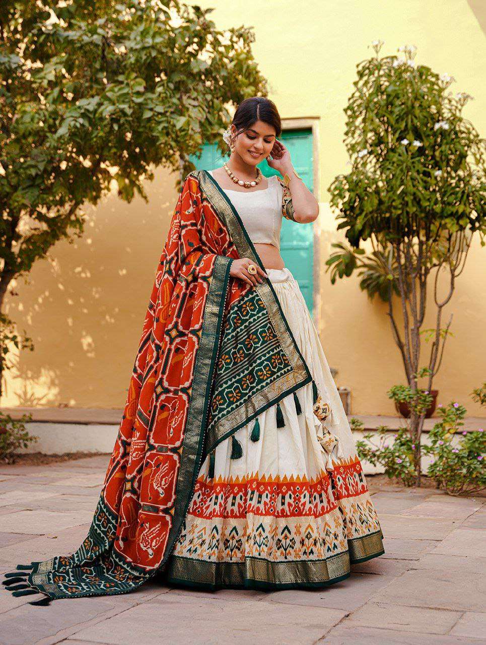 Women's Ethnic Printed Lehenga Choli Set with Patola Design Dupatta ? Festive & Cultural Wear Handcrafted Craft for Home Decor – Sigma HandiCraft